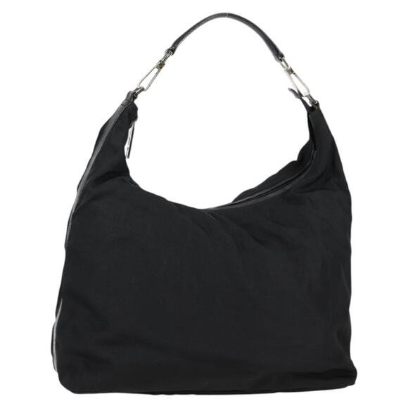 GUCCI Shoulder Bag Nylon Black Silver 001 001 - Picture 1 of 16